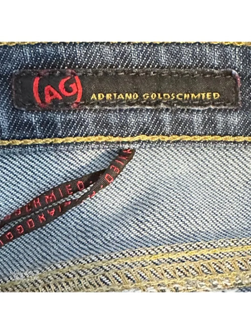 AG Adriano Goldschmied Dark Stone Wash Embroidered Pockets Skinny Jeans